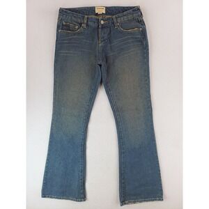Vintage Abercrombie Fitch Jean Womens 4 Blue Flared Boot Low Rise Y2K Dirty Wash